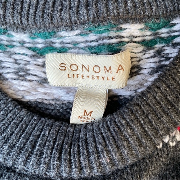 Sonoma Multicolor Knit Christmas Sweater Men’s Size M - Picture 5 of 7